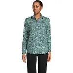 Lands' End Women's Wrinkle Free No Iron Button Front Shirt