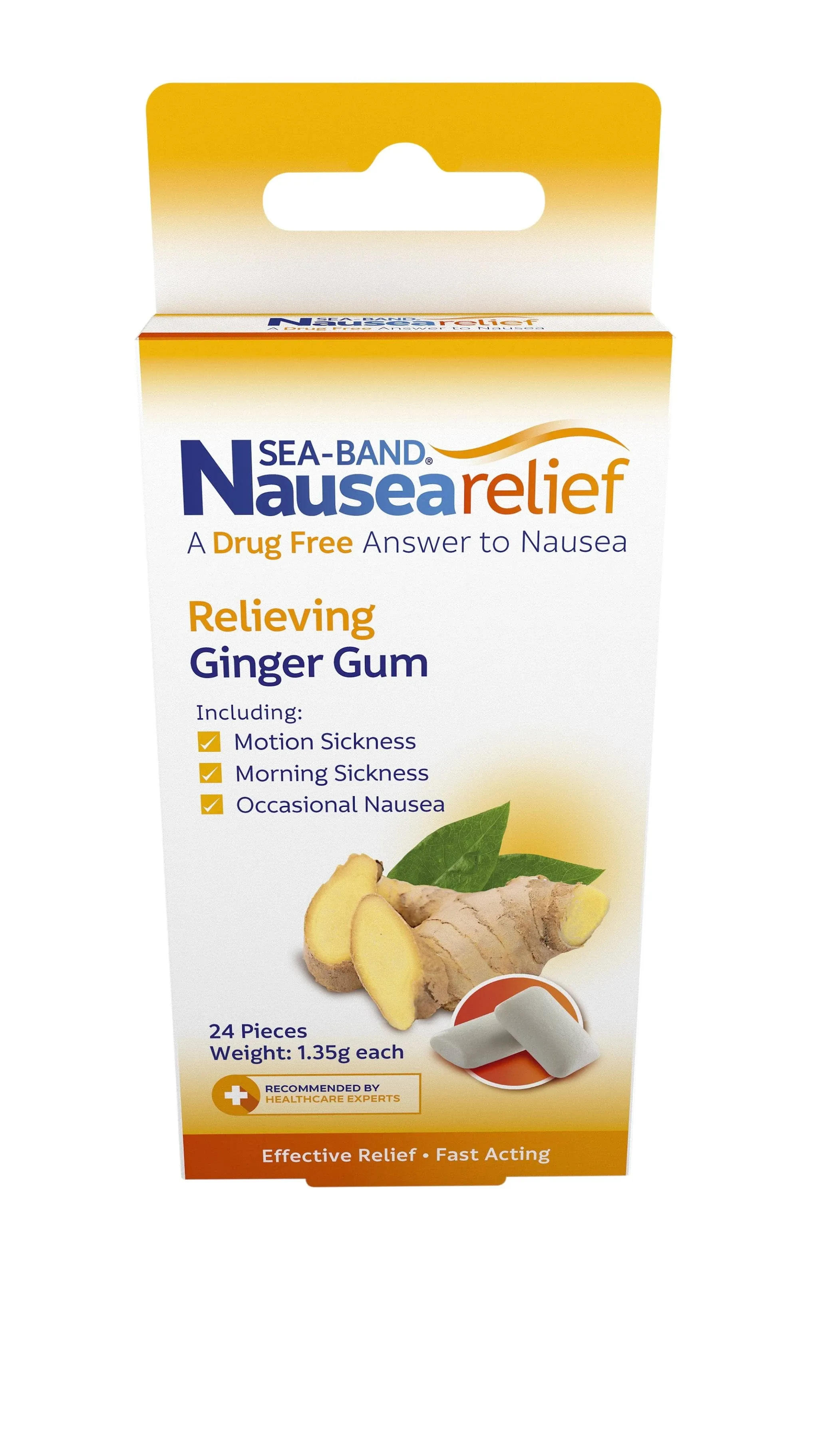 Sea Band Anti-Nausea Ginger Gum-24 Pieces