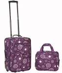 Rockland 2 Piece Luggage Set Purple Pearl