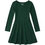 The Children's Place Girls' and Toddler Solid Long Sleeve Skater Dress