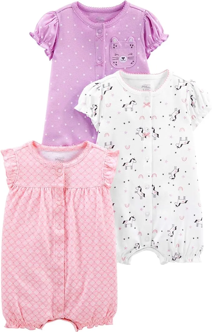 Simple Joys by Carter's baby-girls 3-pack Snap-up Rompers