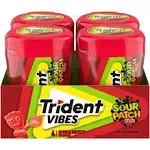 Trident Vibes SOUR PATCH KIDS Redberry Sugar Free Gum, 4-40 Piece Bottles (160 T