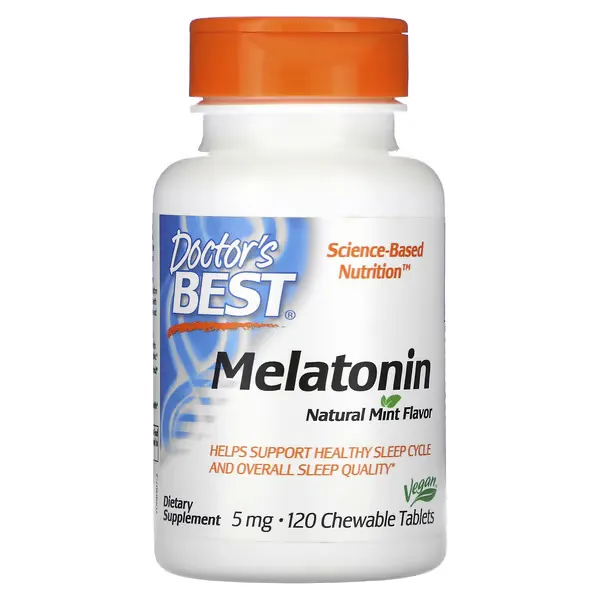 Doctor's Best Melatonin Natural Mint 5 mg - 120 Chewable Tablets