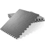 6 Gym Flooring Mats - 24&#034; Foam Interlocking Floor Tiles - Gray