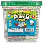 Sour Punch Twists, Variety, 2.59 lb Tub, Approx. 210 Pieces