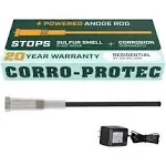 Corro-Protec Powered Anode Rod for Water Heater, 20-Year Warranty, Eliminates Rotten Egg/Sulfur Smell, 90-120 Gallons