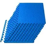 ProsourceFit Exercise Puzzle Mat 1/2-in Tiles - 48 Sq ft - Blue