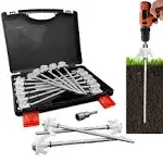 KriToy 20 Pack Tent Stakes Heavy Duty - 8" Ground Anchors Screw in - Camping Stakes with Grow in The Dark Heads - Metal Threaded Tent Spikes with Hex