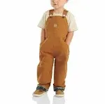 Carhartt Canvas Bib Overall Flannel-Lined Carhartt Brown 4T