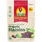 2 lbs Organic Sun Dried California Raisins (1 Resealable Bag) by Sun Maid