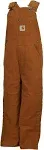 Carhartt Boys' 7 Brown Canvas Quilt Lined Bib Overall