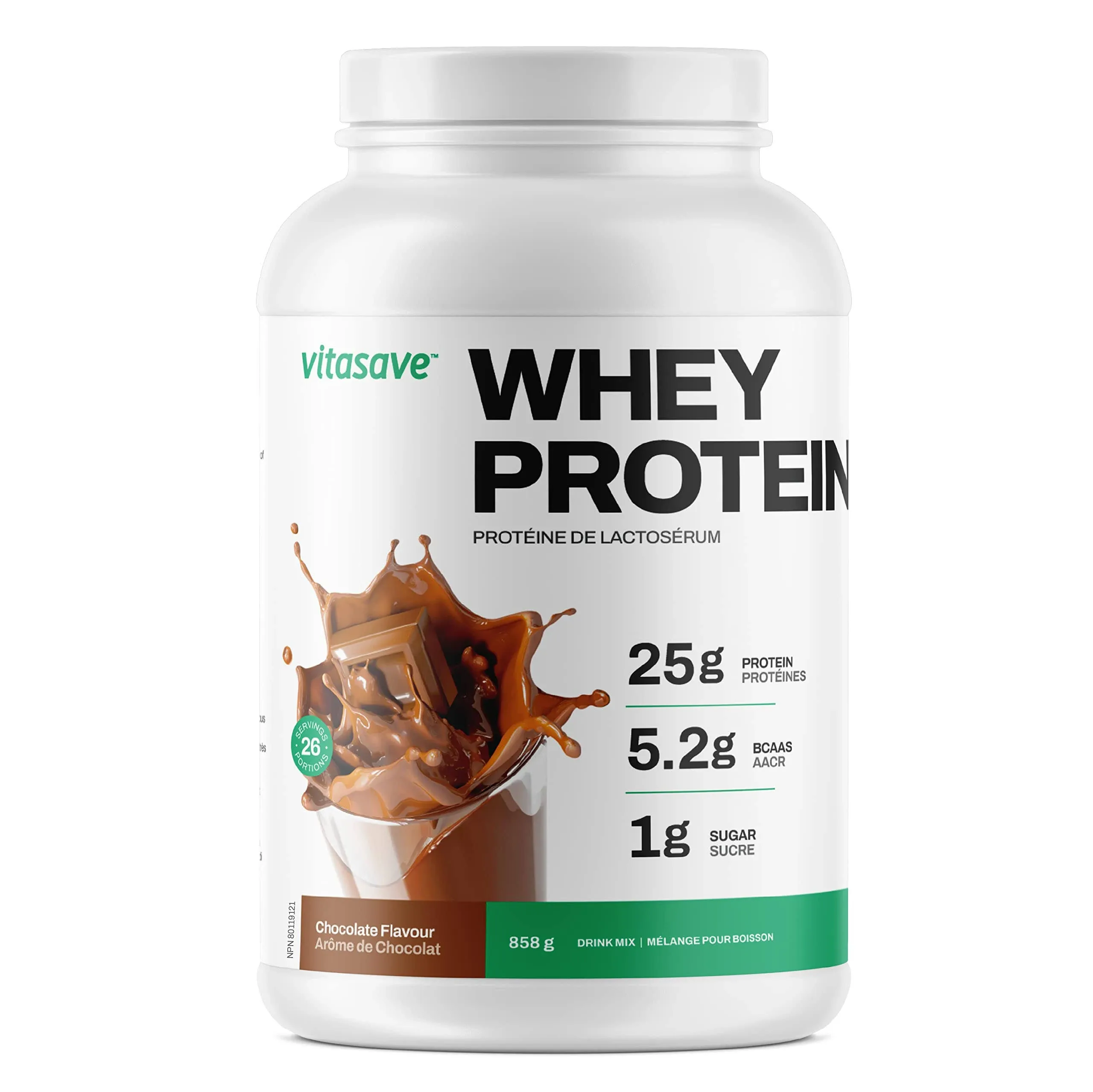 Vitasave Whey Protein Powder Chocolate – 100% Whey Protein Powder, 25g Protein ...