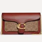 Coach Coated Canvas Signature Tabby Chain Clutch Bag