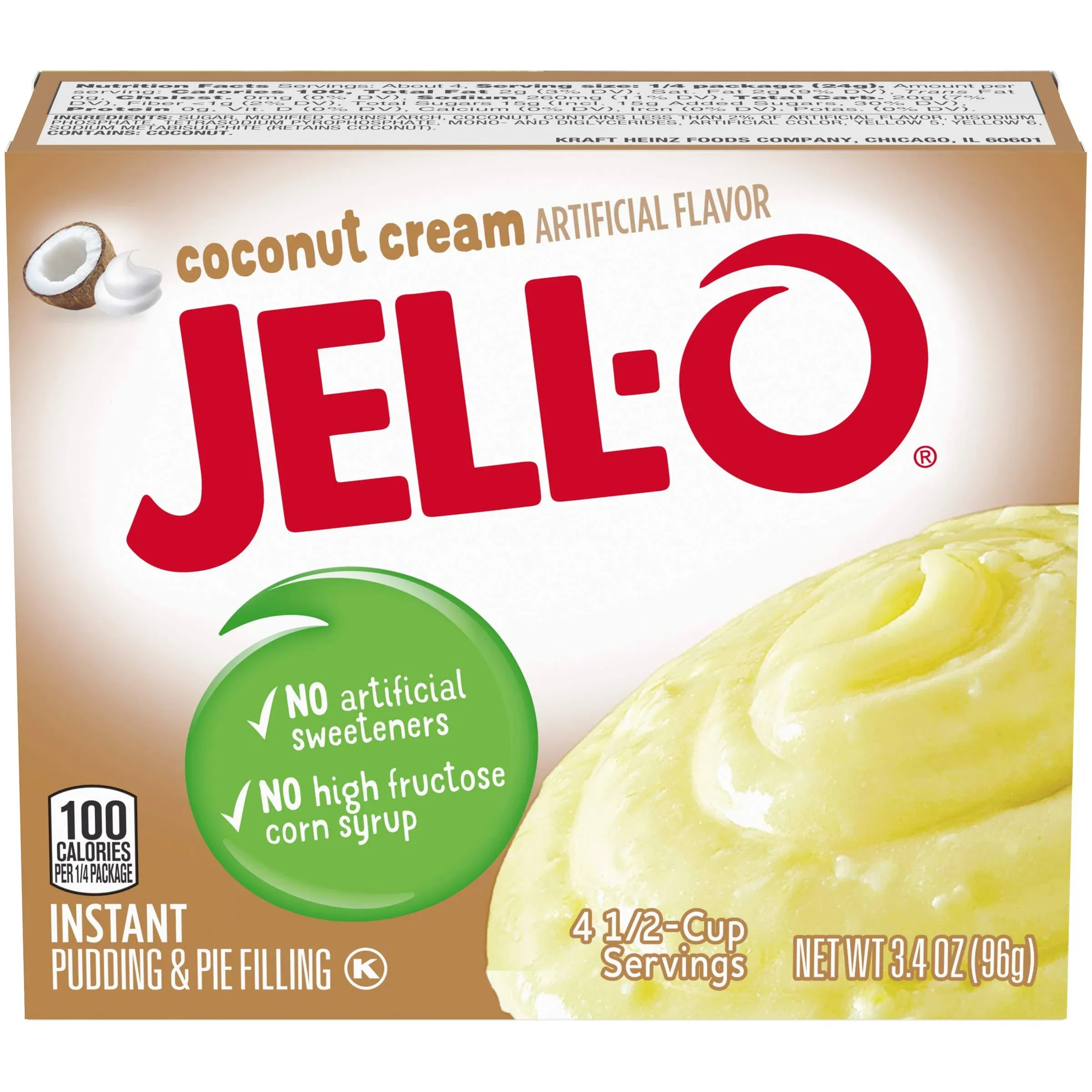 Jell O Instant Coconut Cream Pudding & Pie Filling