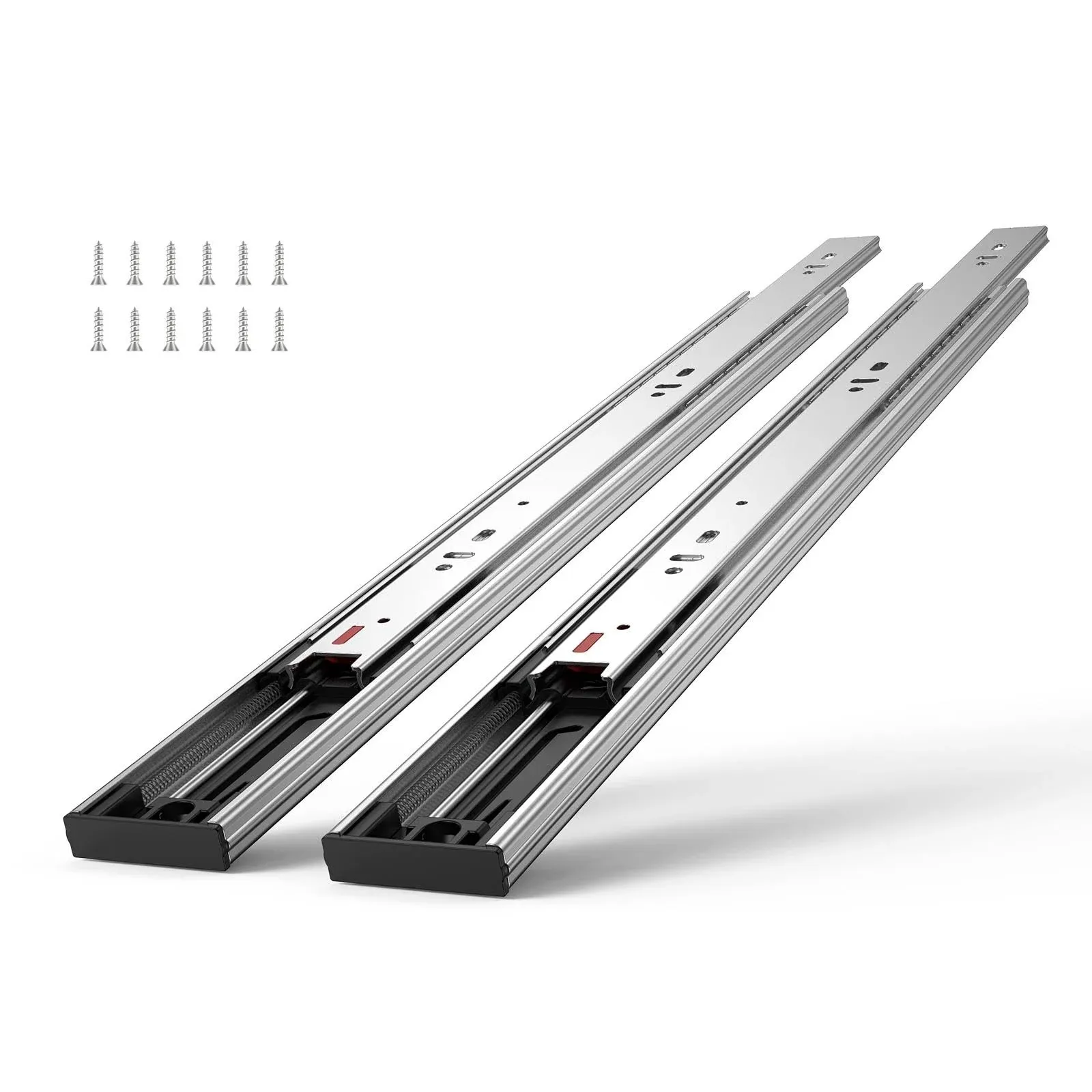 VEVOR 10 Pairs Soft Close Drawer Slides 14 16 18 20 22 24 Inch Heavy Duty Side Mount Rails,Ball Bearing Full Extension Noiseless Dresser Drawer Slides, 100 Lbs Load Capacity(10 Pairs, 18 Inch)