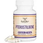 Pterostilbene Supplement 100mg Capsules (Third Party Tested) 60 Capsules, Superior to Resveratrol, Antioxidant for Longevity Support (Non-GMO, Gluten Free) by Double Wood