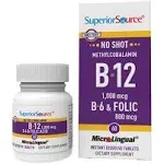 Superior Source, Methylcobalamin B-12 / B-6 & Folic, 60 Tabs