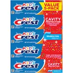 Crest Kid&#039;s Toothpaste - Sparkle Fun, Pack of 5- FREE SHIPPING