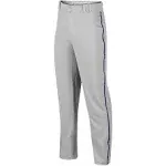 Champro Triple Crown Youth Open Bottom Pant with Piping, S / Grey/Navy