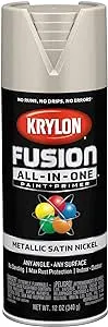 12 oz Krylon K02772007 Fusion All-In-One Satin Nickel Paint & Primer Spray Paint, Metallic