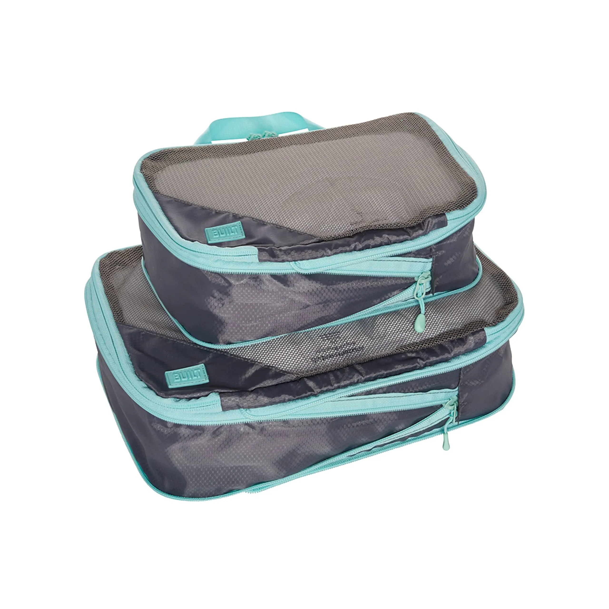 BUILT Compression Cube 2 Piece Set, Expandable Packing Set, Luggage and Travel Organizers, Gray Quiet Shade