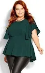 City Chic | Women's Plus Size Romantic Mood Top - Jade - 18W