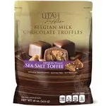 Utah Truffles Belgian Milk Chocolate Toffee Individually Wrapped Pouch, Naturally Gluten Free, Gourmet Smooth Creamy Natural Truffle, 16 oz, Approx. 32 pc