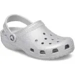 Crocs Kids Classic Glitter Clog - Silver