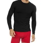 Thermajohn Mens Thermal Shirt Tops (Black, XL), Men's