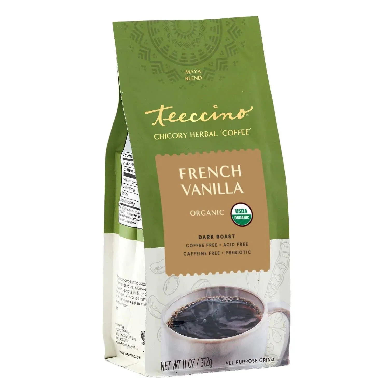 French Vanilla Chicory Herbal Coffee, Size: 11 Ounce Ground