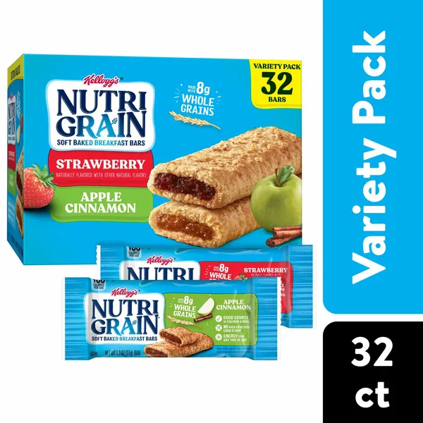 Nutri-Grain Variety Pack Soft Baked Breakfast Bars, 40.1 oz 32 ct