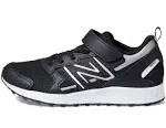 New Balance Kids' Fresh Foam 650 Bungee Lace with Top Strap Running Shoes - Black/Grey/White (Size 3)