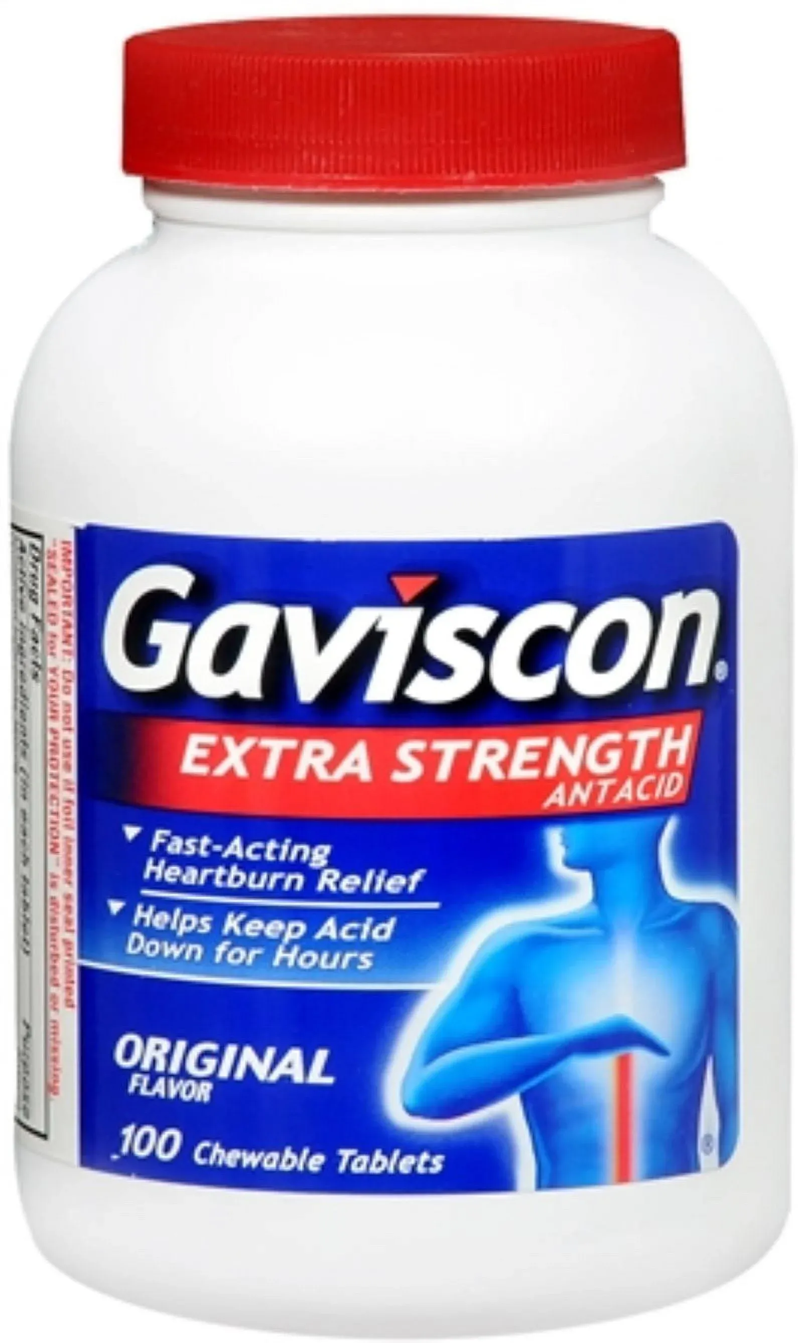 Gaviscon Antacid Extra Strength, Chewable Tablets, Original - 100 Count