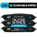 Dude Wipes Flushable Wipes, XL 3 ea