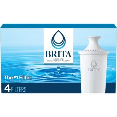 Brita Advanced Pitcher and Dispenser Replacement Filter, White - 4 pack