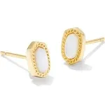 Kendra Scott Ellie Mini Stud Earrings Gold Ivory Mother of Pearl