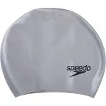 Speedo Silicone Long Hair Cap Silver