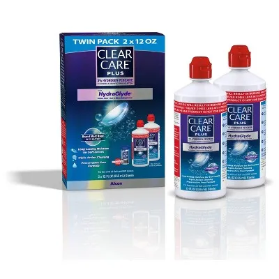 Clear Care Plus HydraGlyde Cleaning and Disinfecting Solution - 2 Pack, 12 fl oz