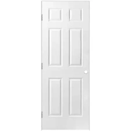 Masonite 24-in x 78-in Hollow Core 6-panel Right Hand Textured Molded Composite Flat Jamb Single Prehung Interior Door Lowes.com