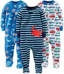 Simple Joys by Carter's Baby Boys' 3-Pack Snug Fit Footed Cotton Pajamas, Crab/Sea Creatures/Cars, 5T