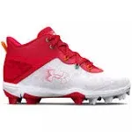 Under Armour Boys' Harper 8 Mid RM Jr. Baseball Cleats - Red, 6