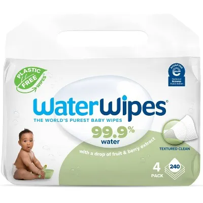 WaterWipes Plastic-Free Textured Unscented 99.9% Water Based Baby Wipes  - (Select Count)