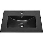 Swiss Madison 24" Vanity Top Bathroom Sink, Matte Black Single Hole