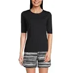 Lands' End Women's Crew Neck Rash Guard UPF 50 Sun Protection Swim Tee