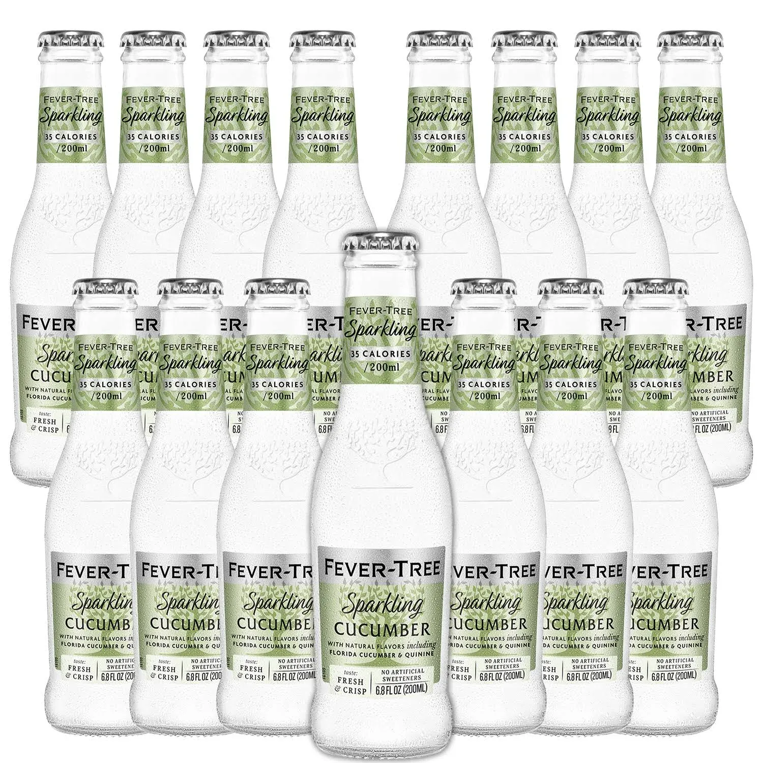 Fever Tree Sparkling Cucumber Tonic - Premium Quality Mixer and Soda - Refreshing Beverage for Cocktails & Mocktails 200ml Bottle