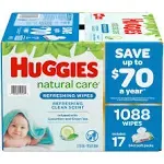 Huggies Natural Care Baby Wipe Refill, Refreshing Clean (1088 Ct.)