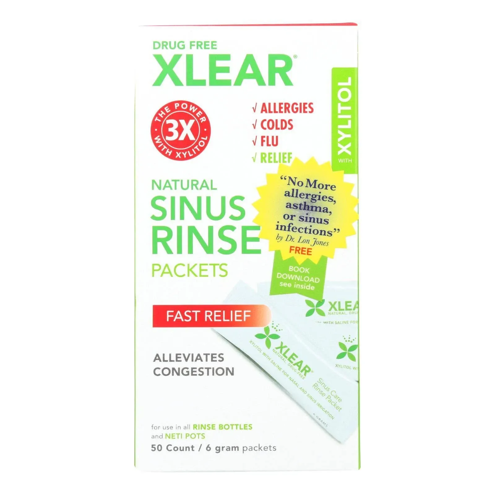 Xlear Natural Sinus Rinse Packets, 50 ct.