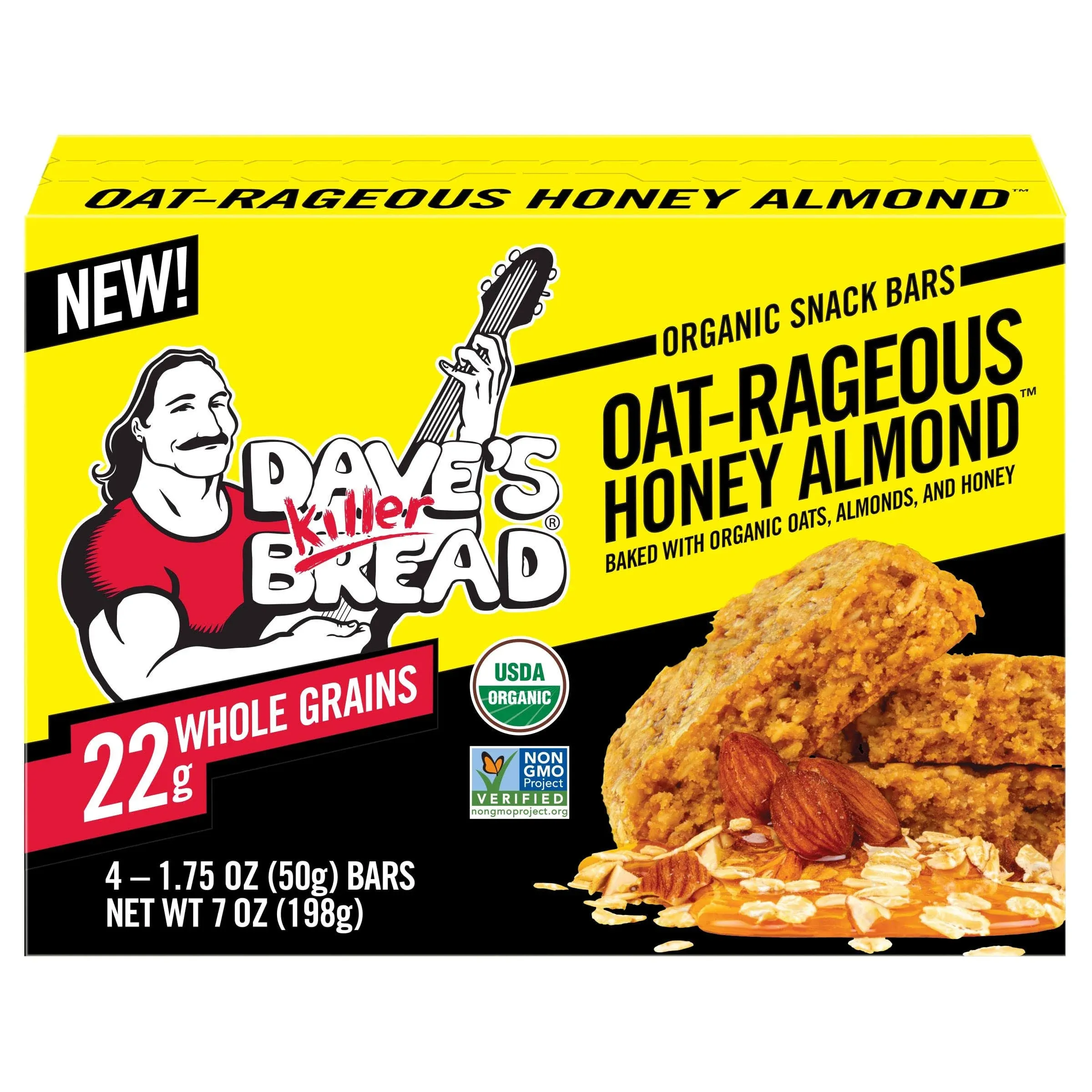 Dave's Killer Bread Oat-Rageous Honey Almond Organic Snack Bars