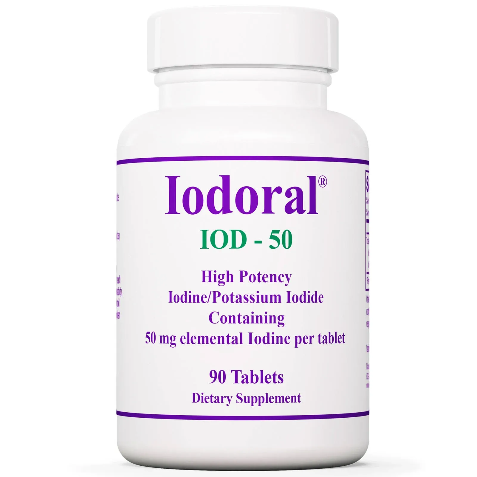 Iodoral IOD-50 (Iodine/Potassium Iodide) 50mg, 90 tablets - Optimox