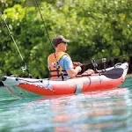 Intex Excursion Pro K1 Single Person Inflatable Vinyl Fishing Kayak Set